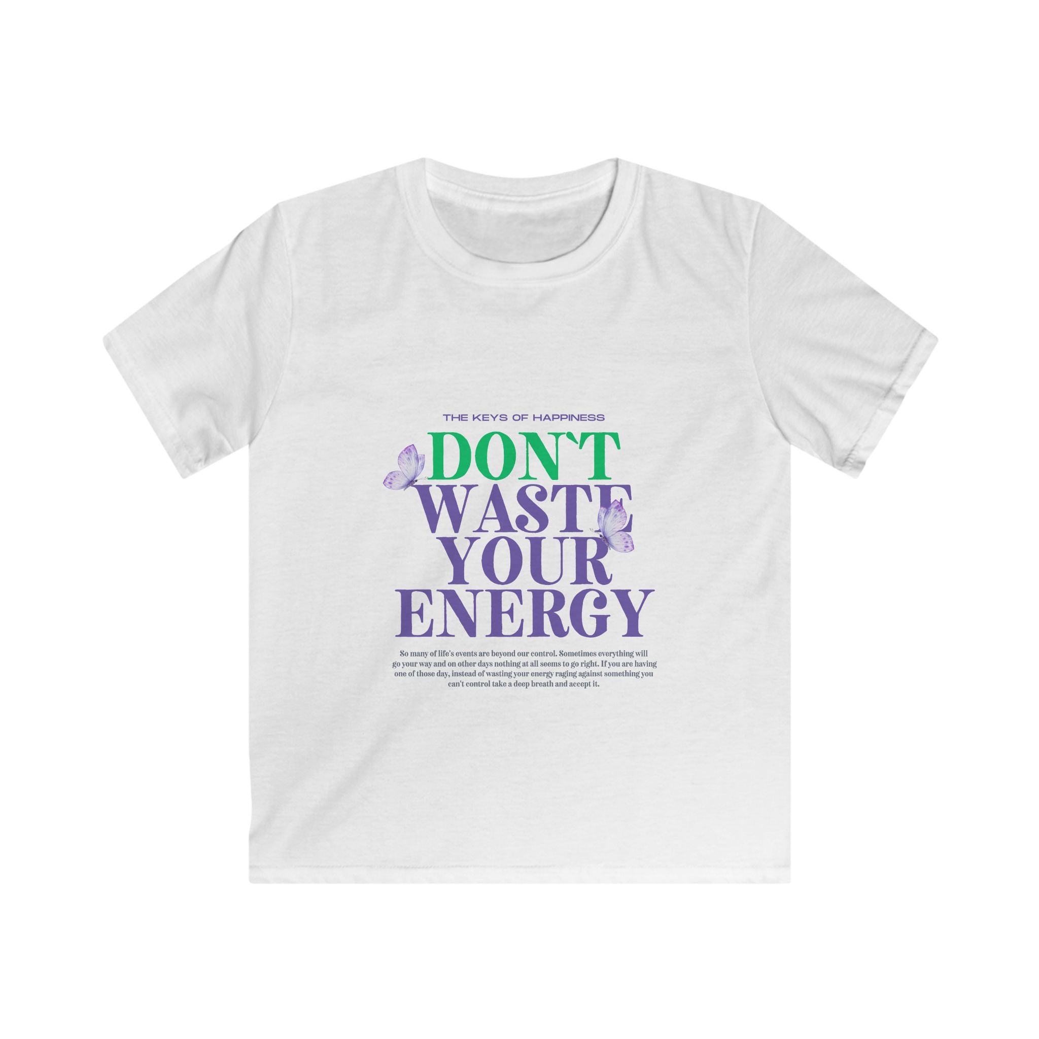 Kids Eco-Friendly Softstyle Tee - "Don't Waste Your Energy" Design