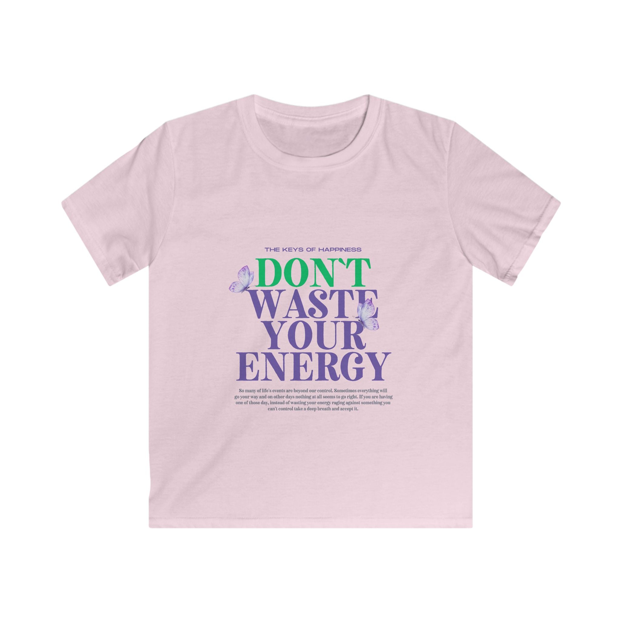 Kids Eco-Friendly Softstyle Tee - "Don't Waste Your Energy" Design
