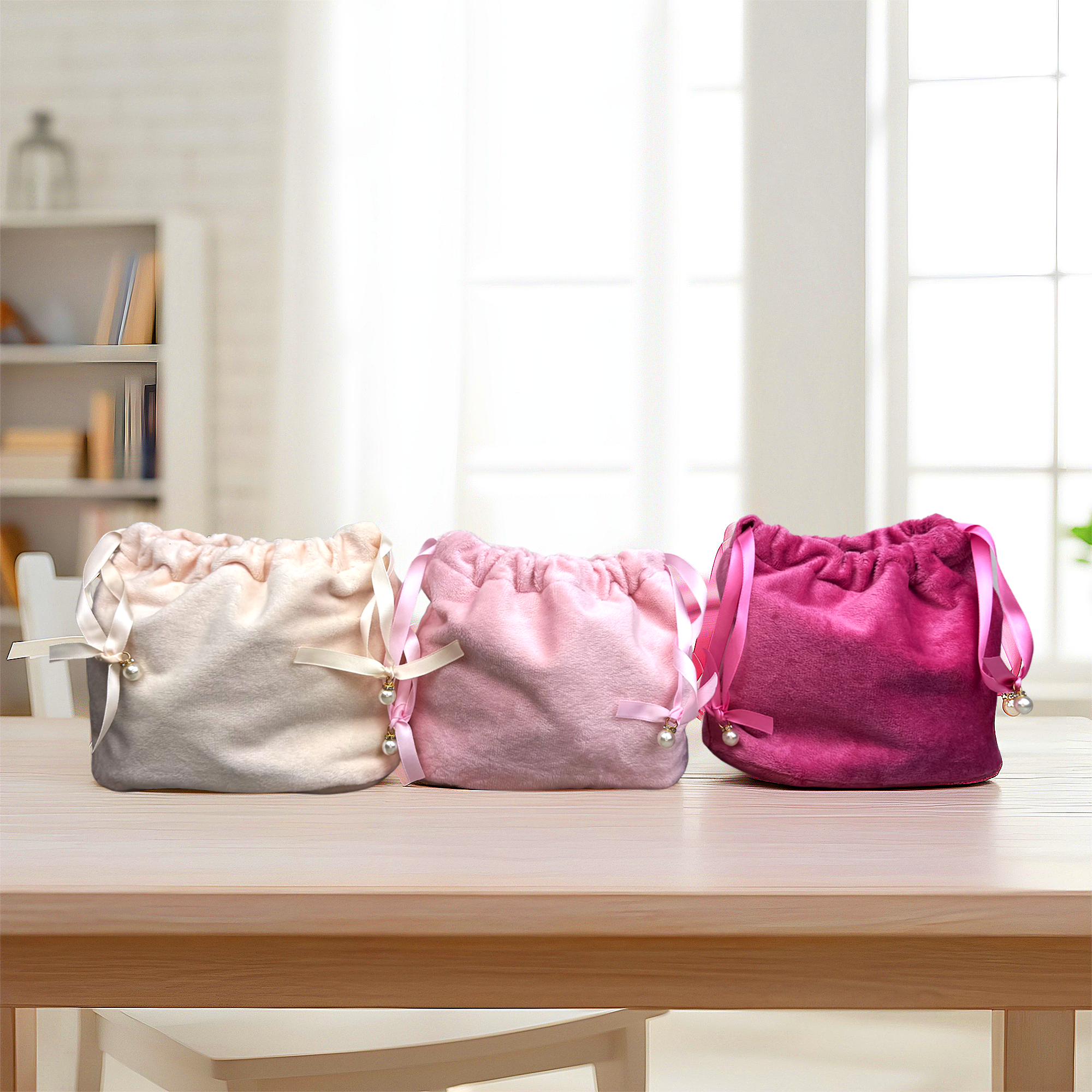 Handmade Pearl Rhinestone Floral Evening Purse, Champagne Beige, Rosé Satin Light Pink, Blush Berry Dark Pink Wedding Clutch