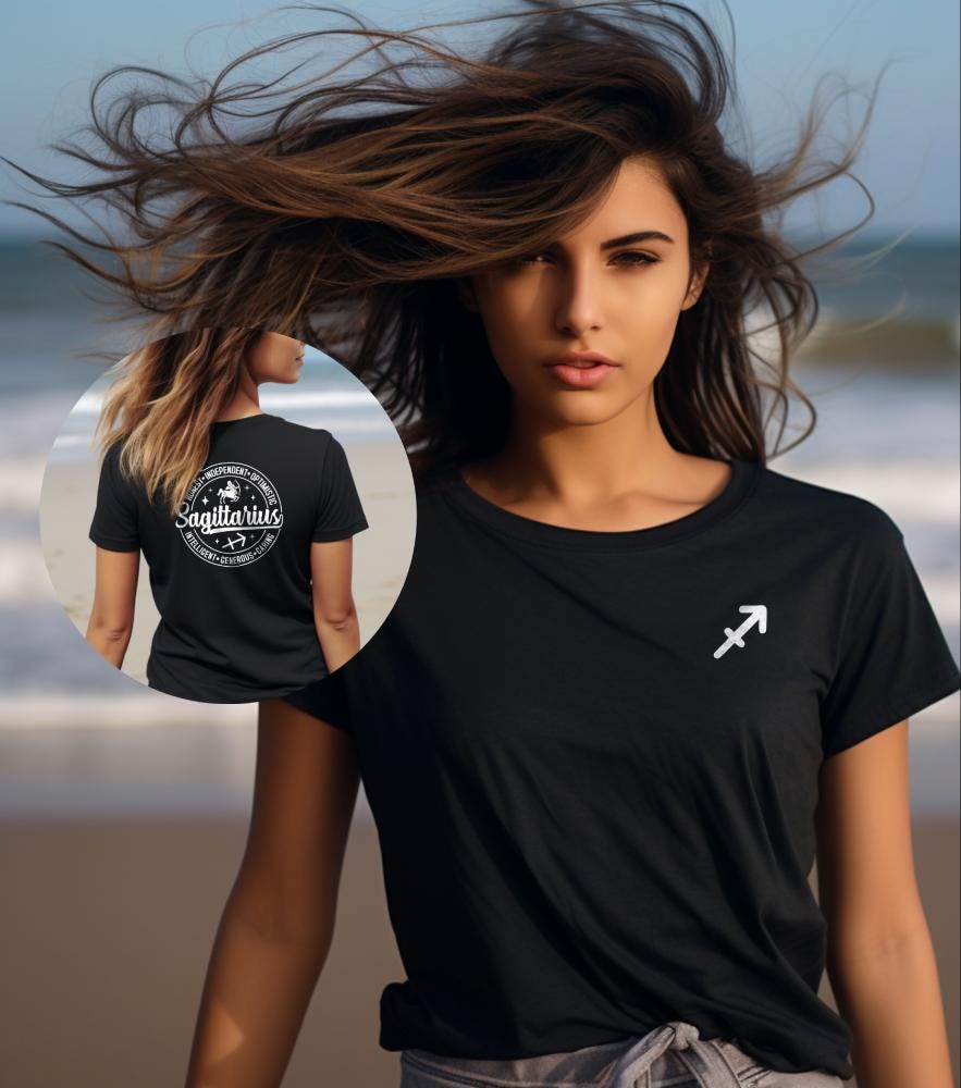 SAGITTARIUS Zodiac Unisex Jersey Tee - Intellectual, Friendly, Versatile, Astrology Gift, Horoscope Shirt